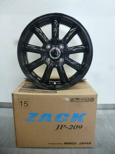 新品ZACK JP209★15×4.5Jブラック★軽自動車NBOXアルトスペーシアウェイクハスラーキャストムーブタントデイズラパンアルトワークス★G