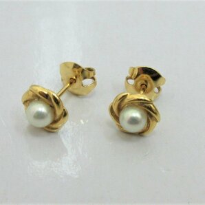 MIKIMOTO ミキモト K18YG ピアス パール イエローゴールド/中古/USED/アクセサリーの画像2