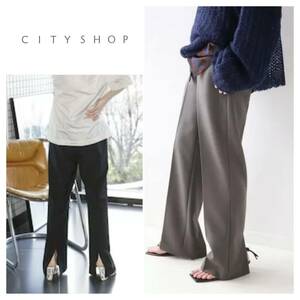 ○ CITYSHOP バックスリットパンツ　BACK SLIT パンツ 黒38 230129