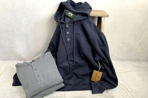 デッドストック!!90s～StillwaterSupplyCo.スティルウォーターヘンリーネックスウェットパーカグッドスタイルLネイビーアメカジnr2307