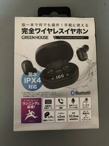 greenhouse 完全ワイヤレスイヤホン IPX4 Bluetooth5.0 ハンズフリー GH-TWSEB-BK