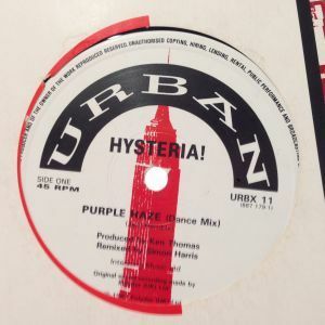 12inchレコード　HYSTERIA! / PURPLE HAZE (DANCE MIX)