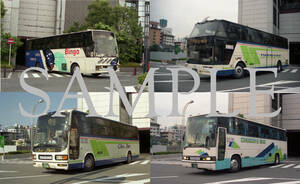 D【バス写真】Ｌ版４枚　中国バス　スーパークルーザー　エアロクイーンM　ブルーリボン　びんごライナー