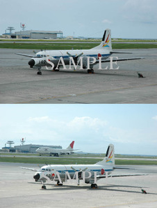 D[ aircraft photograph ]L version 2 sheets aviation self ..YS-11 Naha basis ground 