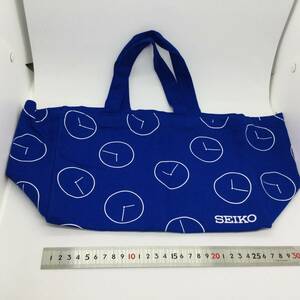 ◎非売品◎ SEIKO ノベルティ トートバッグ ウォッチ柄 ブルー 約 300x200x120mm 未使用品