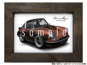 ★カーイラスト046 選べる4色【ポルシェ 911タルガ B】RSカスタム 901型 ナロー 旧車 送料安