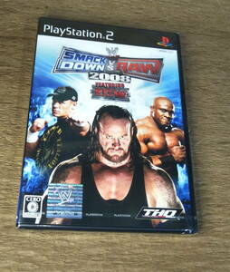 【おそらく新品】PS2「WWE SMACK DOWN vs RAW 2008」水ヌレあり、ビニールイタミ[02]