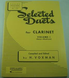 送料無料★洋書 Selected Duets for Clarinet Easy to Medium Vol.1 Rubank Educational Library クラリネットのためのデュエット選集 