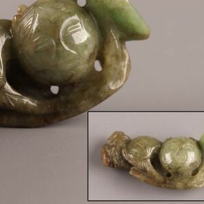 中国古玩 唐物 緑砡石 翡翠 置物 時代物 極上品 初だし品 8625の画像1
