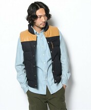 【新品】 Journal Standard レザー ウール ダウン ベスト 細身 スリム タイト_画像1