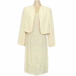 COCCOLUSSI here lasi-*2 point set! on goods race! formal jacket dress One-piece spring summer cream series 9AR party z2281