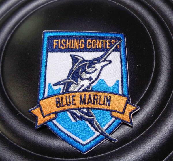 白青橙◎新品カジキ フィッシング FISHING CONTEST BLUE MARIN 刺繍ワッペン(パッチ)アメリカ 釣り 魚 コンテスト 大会 激シブ