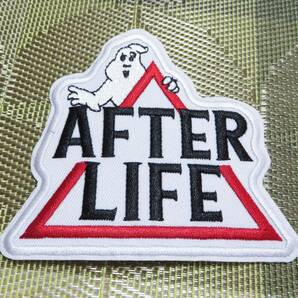  白黒赤三角◆新品■AFTER LIFE　アフターライフ『ゴーストバスターズ』Ghostbustersアメリカ　刺繍ワッペン（パッチ）◆映画　ムービーDIY