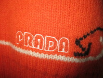 プラダ　PRADA 18AW 　シルバー　フォックス　ファー　ロゴ　刺繍　ハーフジップ　オーバーサイズ　ニット　ジャケット　オレンジ　36_画像3