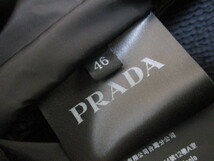 プラダ　PRADA　三角　ロゴ　プレート　キルティング　ライダース　ナイロン　ジャケット　黒　46_画像4