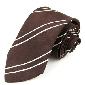 Beams полоса рисунок высококлассный шелк Италия бренд галстук мужской Brown BEAMS