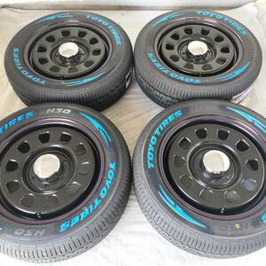 新品 デイトナ 17-6.5J＋38 6-139.7 ブラック タイヤ付4本SET 215/60R17 トーヨーH30 ハイエース200系 (W2170-2)