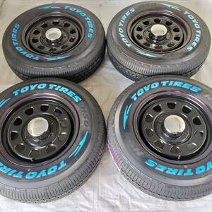 新品 デイトナ 15-6.0J＋45 6-139.7 ブラック タイヤ付4本SET 195/80R15 トーヨーH30 キャラバン E25/E26 NV350 (W2120-2)