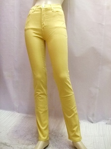 [PICCADILLY/ Piccadilly ] stretch slim pants YELLOW 38 new goods / dead stock / rare / beautiful legs / thin / comfortable / sexy / jeans / France made 
