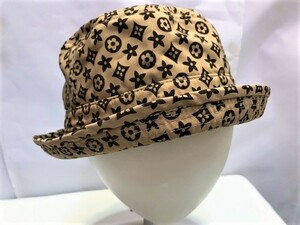 【MONOGRAM HAT】コットン モノグラムプリント ハット BEIGE 新品デッドストック/希少/アウトドア/ストリート/スポーツ/日除け/帽子/お買得