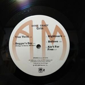 中古 レコード LP ★ GRIN グリン『 GONE CRAZY 』SP-4415 73年USオリジナル ニルス・ロフグレン クレイジーホース スプリングスティーンの画像7