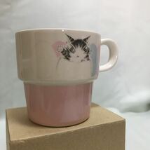 わちふぃーるど ダヤン BABY'02スタッキングマグ ピンク Wachifield DAYAN 猫 たまご マグカップ コーヒーカップ レトロ 未使用品_画像7