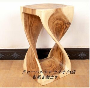 推薦作★☆多機能★アンティーク調 レトロ チーク 木製 椅子 花台 家庭用 D31
