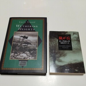 洋書&和書2冊セット 嵐が丘 新潮文庫 エミリー・ブロンテ 鴻巣友季子 Wuthering Heights Emily Jane Bronte 中古 英語学習 文学