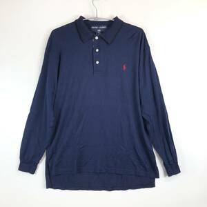 90s POLO SPORT ポロスポーツ ラルフローレン 長袖ポロシャツ Mサイズ コットン100 ダークネイビー