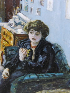 ピエール・ボナール、『室内の若い婦人』、希少画集画、高級新品額・額装付、状態良好、送料無料