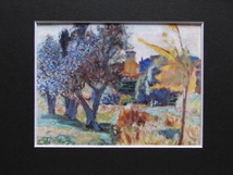 ピエール・ボナール、『オリーヴの樹と礼拝堂のある風景』、希少画集画、高級新品額・額装付、状態良好、送料無料_画像3