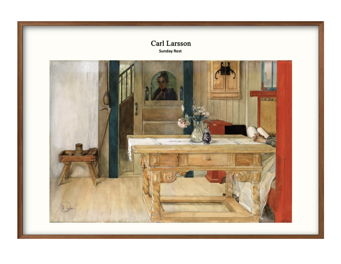 1-3744 ■ 免运费!! 艺术海报画 A3 尺寸 Carl Larsson 插画设计北欧哑光纸, 住房, 内部的, 其他的