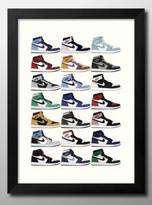 12863# free shipping!! art poster picture A3 size [ Nike sneakers fashion ] illustration design Northern Europe mat paper 