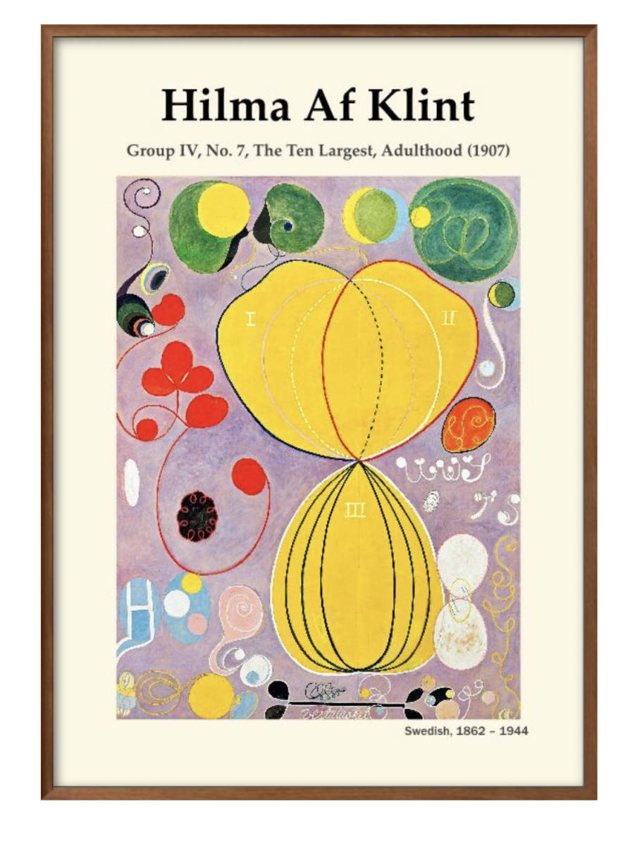 1-1450 ■ Free shipping!! Art poster painting A3 size Hilma af Klint illustration design Nordic matte paper, Housing, interior, others