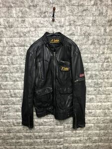 Lois レザージャケット シングルライダース Leathers ライダース レザー ジャケット高品質 シングル 革ジャン メンズ Mサイズ相当