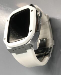 Newhsh★アップルウォッチバンド ラバーベルト カバー　Apple Watch ケース　44mm 45mm