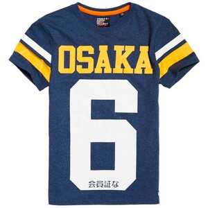 即決【Superdry Osaka 6】スーパードライ オオサカ 6 Tシャツ 青グレー L 古着良品