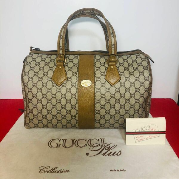 【極美品】GUCCI Plus オールドグッチボストンバッグ・正規品・グッチプラス