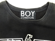 ビンテージ BOY LONDON ボーイロンドン ロゴ プリント 黒 ブラック スウェット シャツ スリーブ 総柄 UK イギリス ストリート パンク レア_画像3