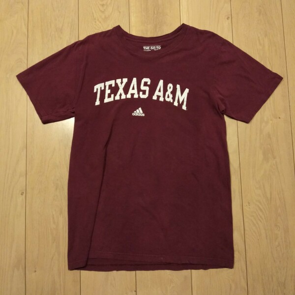 USA古着卸 Mサイズ adidas THE GO TO TEE アディダス テキサス A&M 大学 プリント Tシャツ