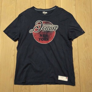 USA古着卸 Lサイズ TOMMY HILFIGER DENIM トミーヒルフィガー プリント Tシャツ