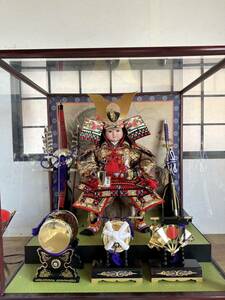 [ZR031] 菊水作 若武者 端午の節句 五月人形 オルゴール付き ガラスケース 子供の日 鎧兜 日本人形 鎧 飾