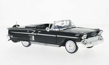 1/24 シボレー シヴォレー インパラ コンバーチブル 黒 ブラック Chevrolet Impala Convertible black 1958 1:24 Motormax 梱包サイズ80_画像1