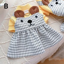 犬の服 ネコ服 犬猫用 ペット服 カップル スナップボタン クマ チェック柄四足 ペットウェア ワンちゃん コスチューム おしゃれペット_画像4