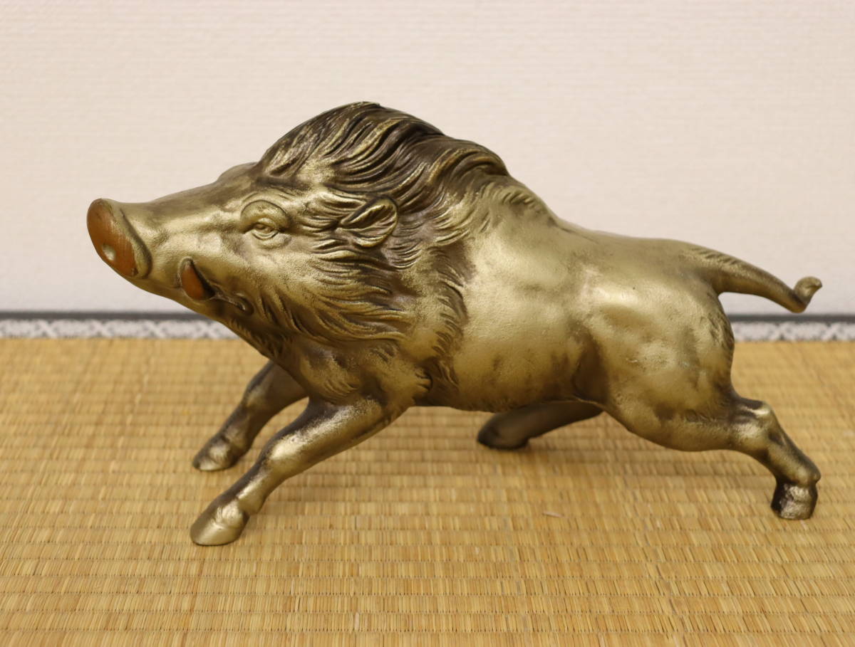 村田宏作干支置物金属製子/牛/亥彫刻/東洋彫刻金属工芸インテリア