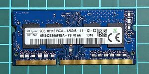 【送料無料】 SK HYNIX 2GB 1Rx8 DDR3 PC3L-12800S-11-13-B4 ラップトップ SODIMM HMT425S6AFR6A 