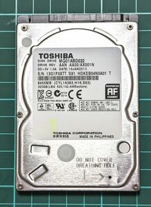 【送料込み】 TOSHIBA 東芝 2.5インチ HDD 型番：MQ01ABD032 　容量：320GB　動作品　USED