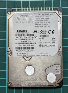[動作品] [中古] [レア] HITACHI 日立 ノートPC用 2.5インチ HDD 型番：DK23CA-30 容量：30GB