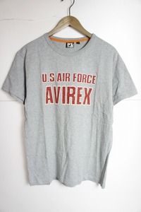 AVIREX アビレックス アヴィレックス プリント ロゴ Tシャツ 半袖カットソー 灰324N