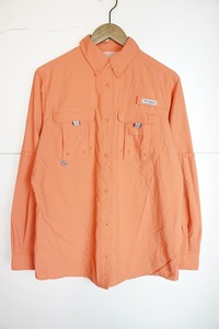 美品Columbiaコロンビア PFG Bahama L/S Shirt ナイロン フィッシング 長袖シャツ FL7314 ピンク412N